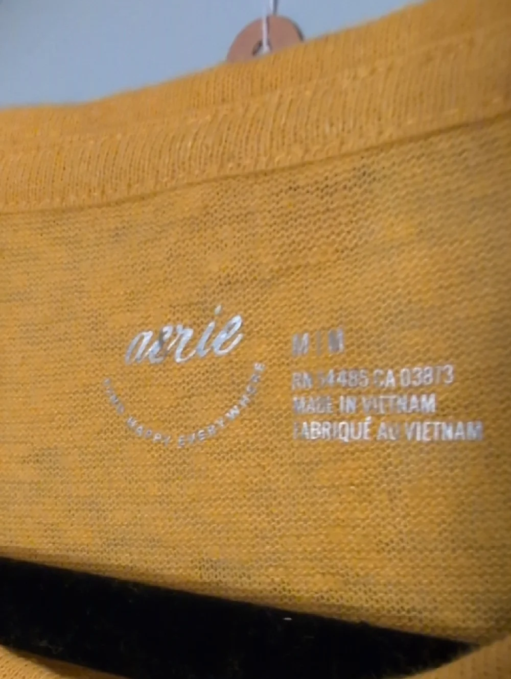 aerie Yellow Men's Short Sleeve Crew Tee - Picture 2 of 5